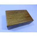 Boite en bois avec Pentacle pour cartes de Tarot 